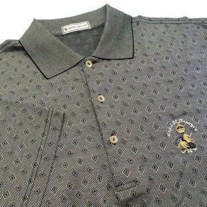 Peter Millar Men's Medium Golf Polo Shirt Geometric Diamond Vintage